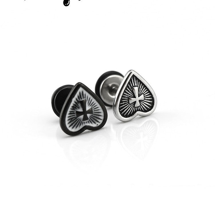 Women's & Men's Heart-shaped Oil Dripping Cross Ear Bone Retro Personality Rings