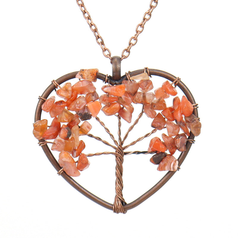 Copper Wire Winding Crystal Gravel Lucky Necklaces