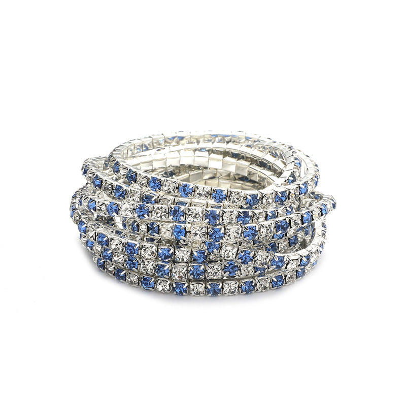 Rhinestone Stretch Bridal Korean Single Row Bracelet