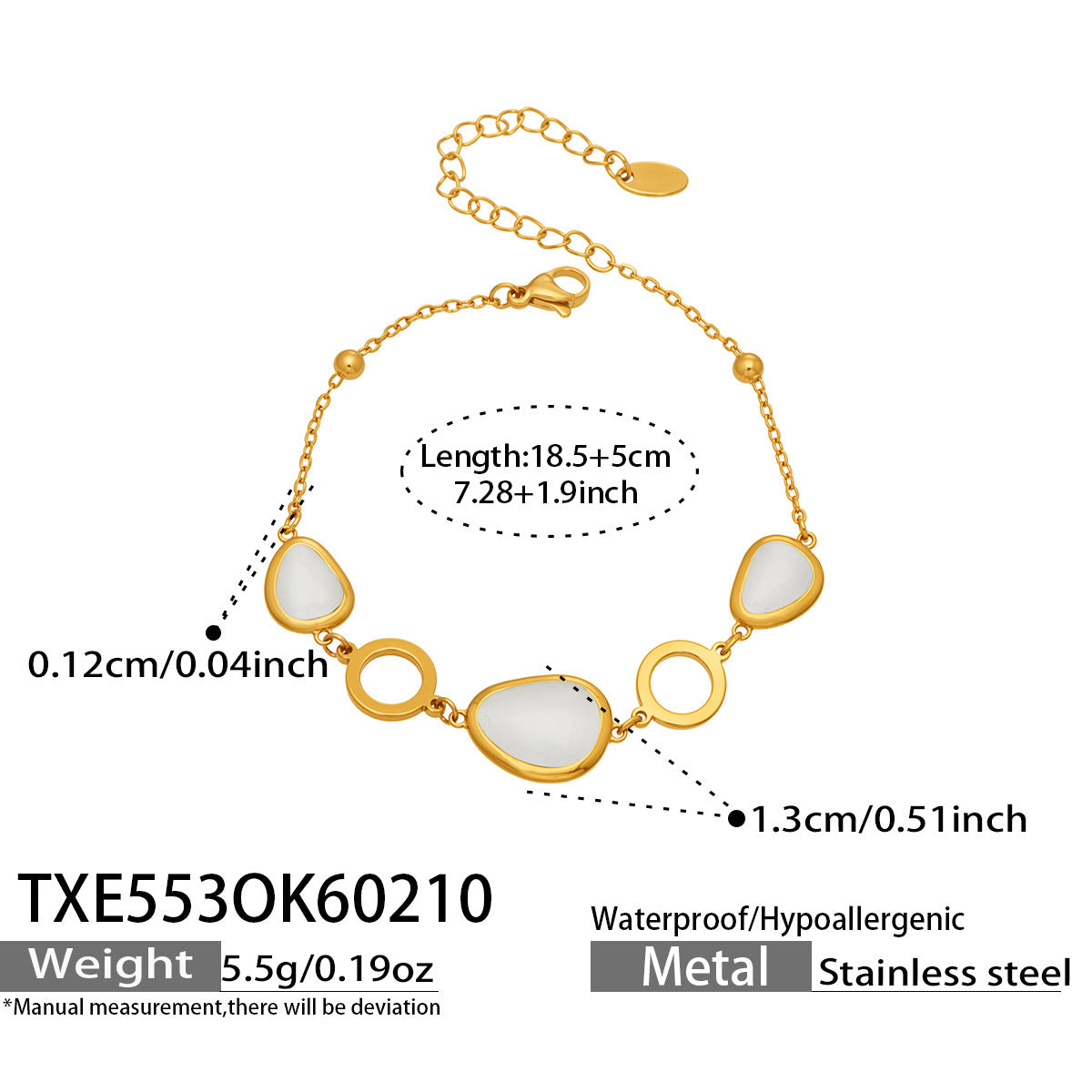 Li Light Luxury Oval Opal Stainless Steel Jewelry Set