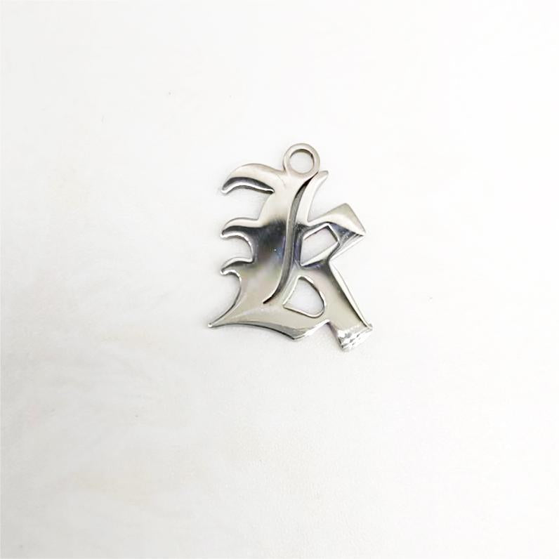 Titanium Steel Retro Alphabet Outer Hole Round Artistic Pendant