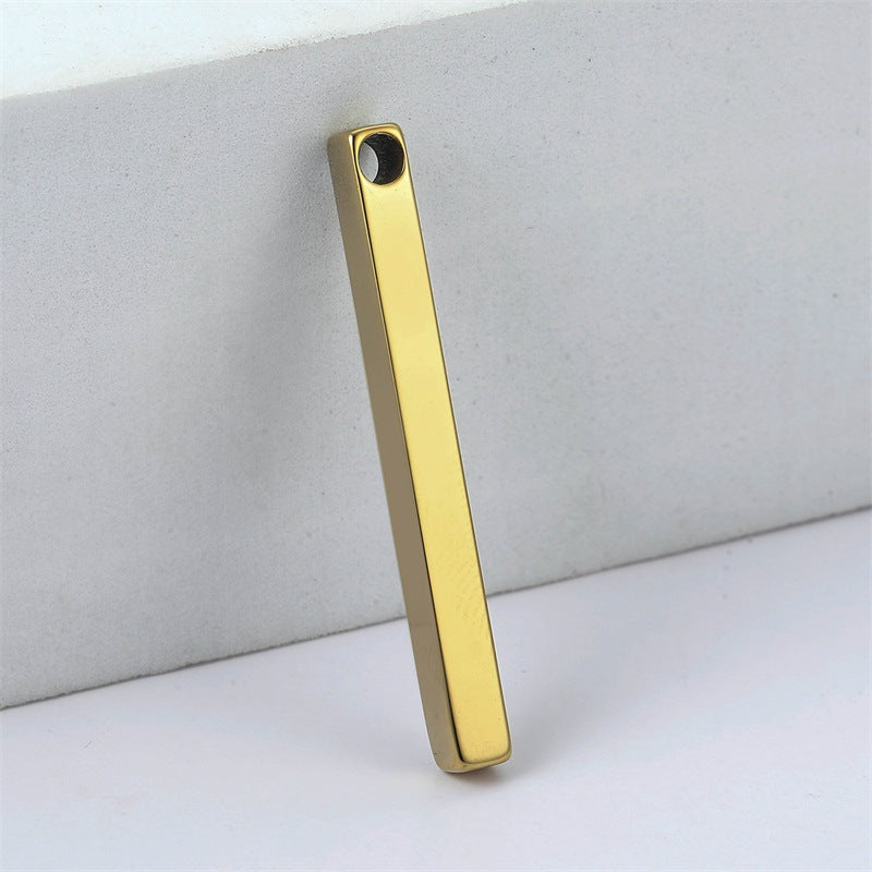 Stainless Steel Rectangular Cuboid Tag Titanium Pendants