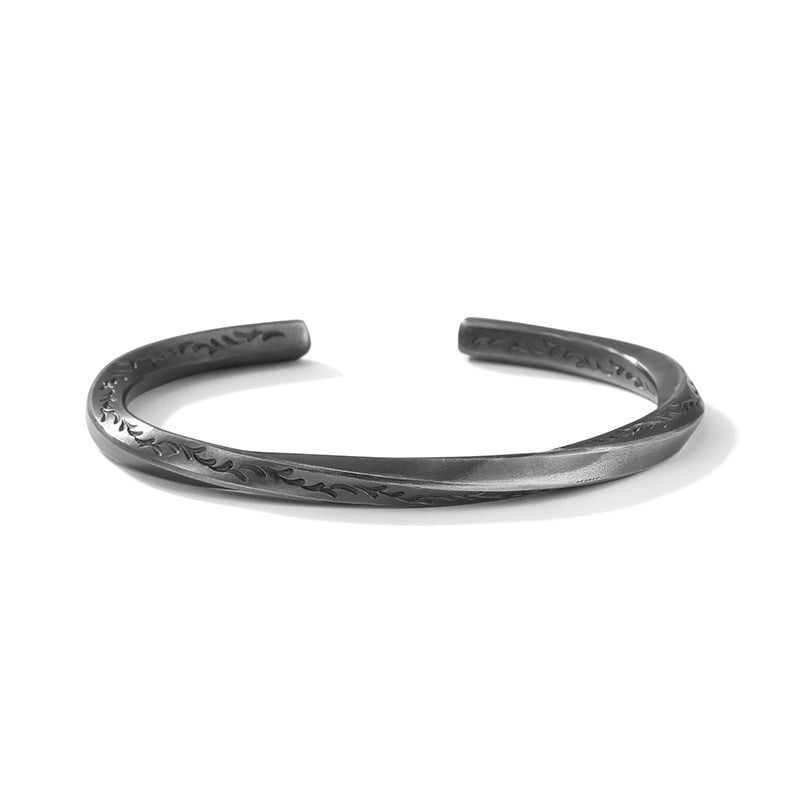 Men's Viking Handmade Mobius Tang Pattern Opening Bracelets