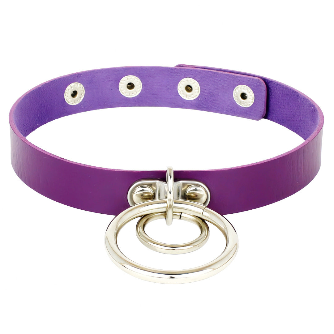 Leather Fashion Punk Rock Nightclub Hip Hop Double Female Neck Bracelets