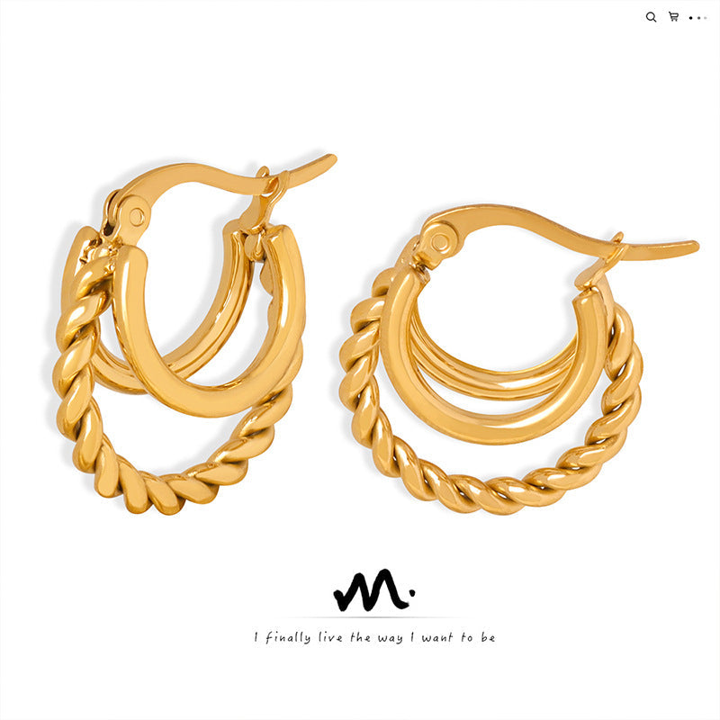 Women's Flowers Chain Shaped Gold-plated Titanium Steel No Rings