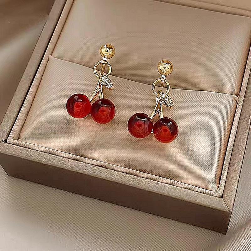 Cherry Simple Compact Temperament Wild Style Earrings