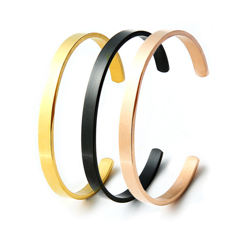 Stainless Steel Type Opening Adjustable Titanium Bracelets