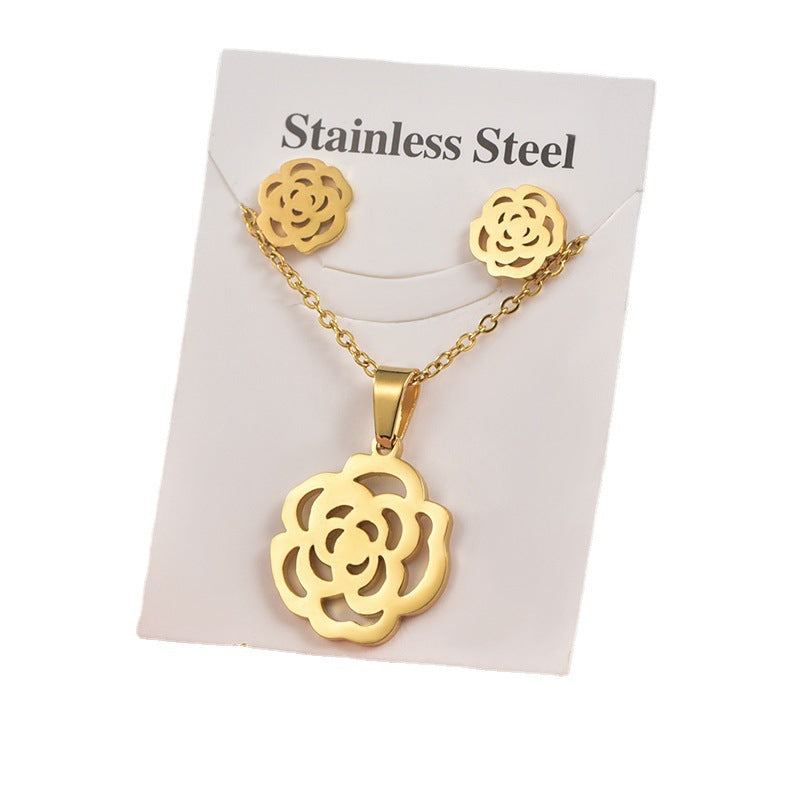Titanium Steel Ear Stainless Two-piece Unisex Earrings