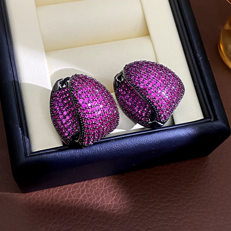 Women's Fashion Micro Inlaid Zircon Ear Clip Style Personality Earrings