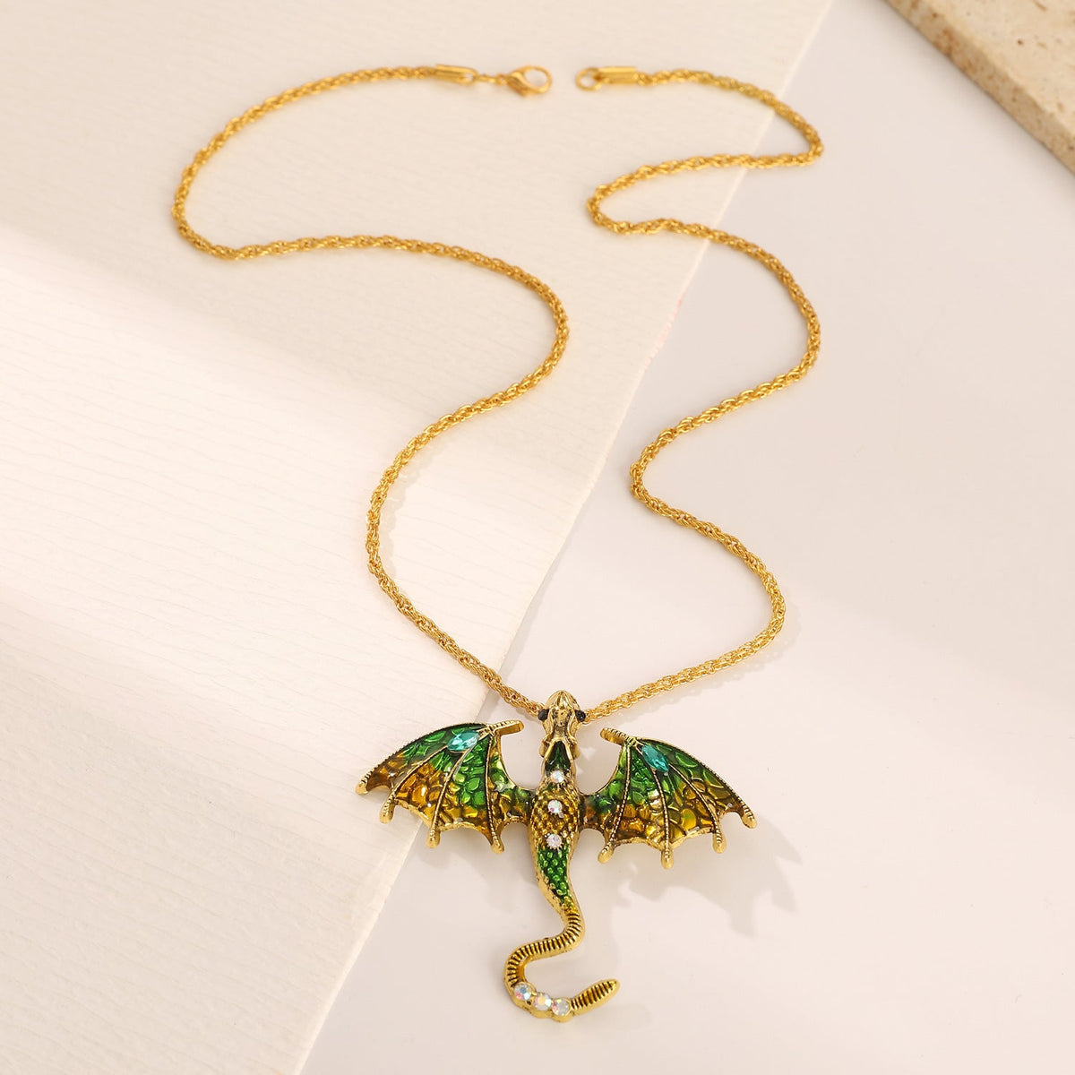 Cartoon Flying Dragon Female Niche Personality Enamel Color Diamond Inlaid Pendants