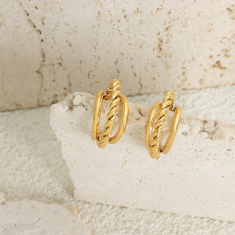 Women's Flowers Chain Shaped Gold-plated Titanium Steel No Rings
