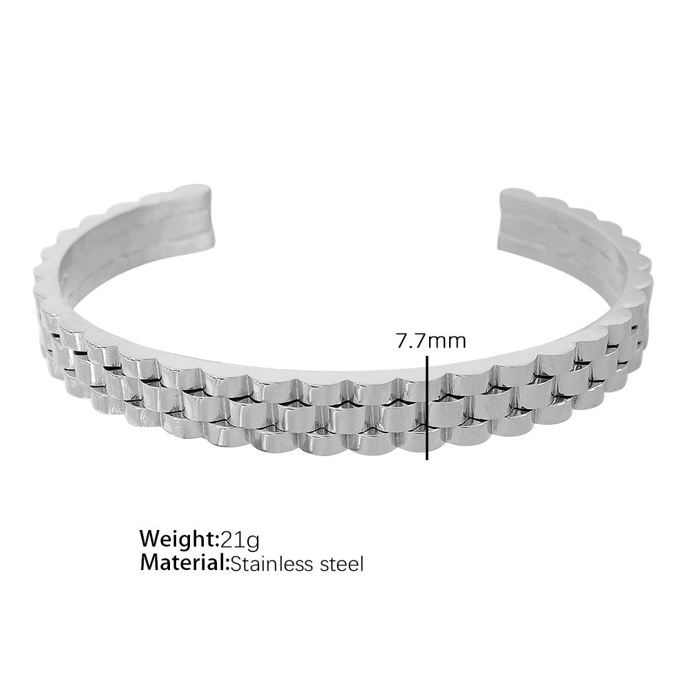 Strap Pattern Titanium Steel Gold Plated Creative Bracelets