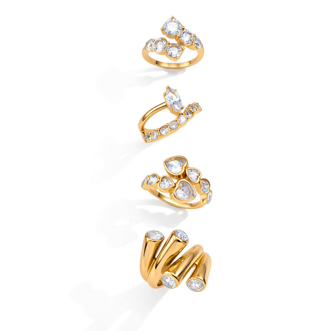 Titanium Steel Zircon Niche High-grade Imitation Diamond Can't Stop Color Rings