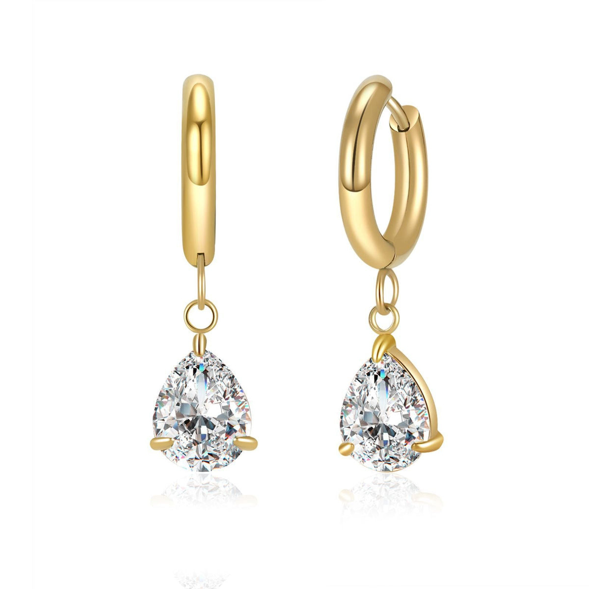 Titanium Steel Zircon Coil Small Ear Earrings