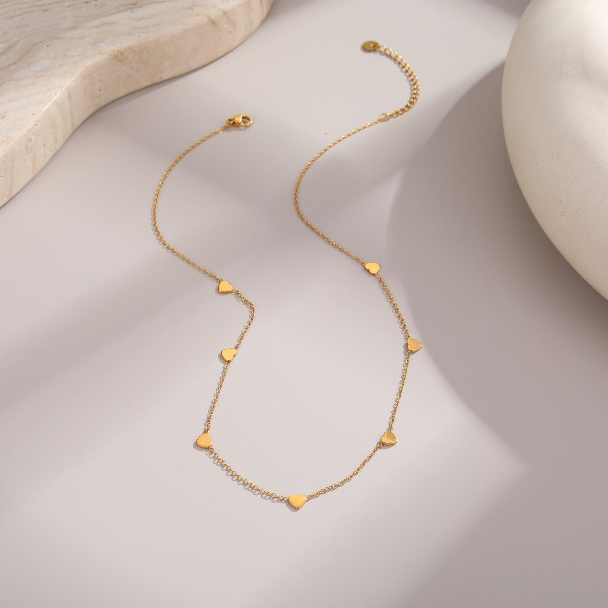 Stainless Steel Light Luxury Sweet Cool Star Moon Heart Niche Necklace
