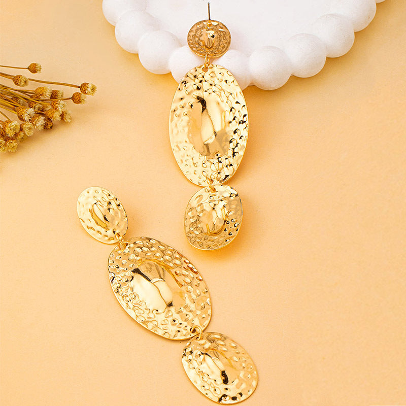 Pothole Oval Eardrops Suitable For Ladies Party Gathering Daily Travel Rings