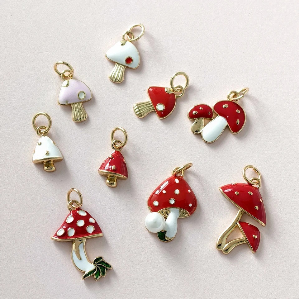 Cool Cute Delicate Red Mushroom Copper Bracelets