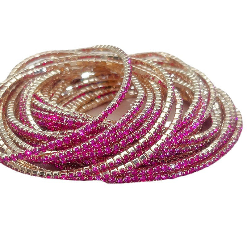 Claw Chain Single Row Rhinestone Extremely Fine Elastic Tennis Gold-plated Bracelets
