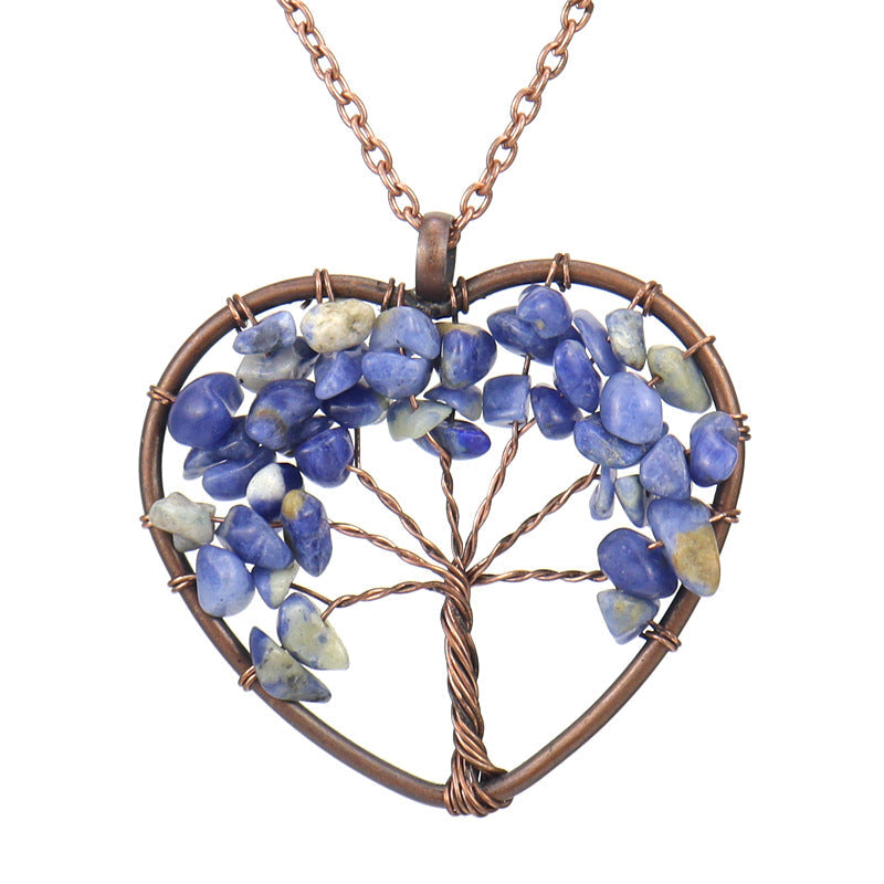 Copper Wire Winding Crystal Gravel Lucky Necklaces