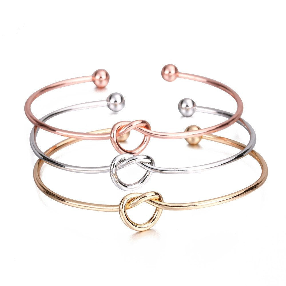 Stainless Steel Open Knotted Love Alloy Bracelets