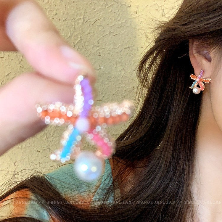 Women's Colorful Starfish High-grade Seaside Holiday Sweet Niche Earrings