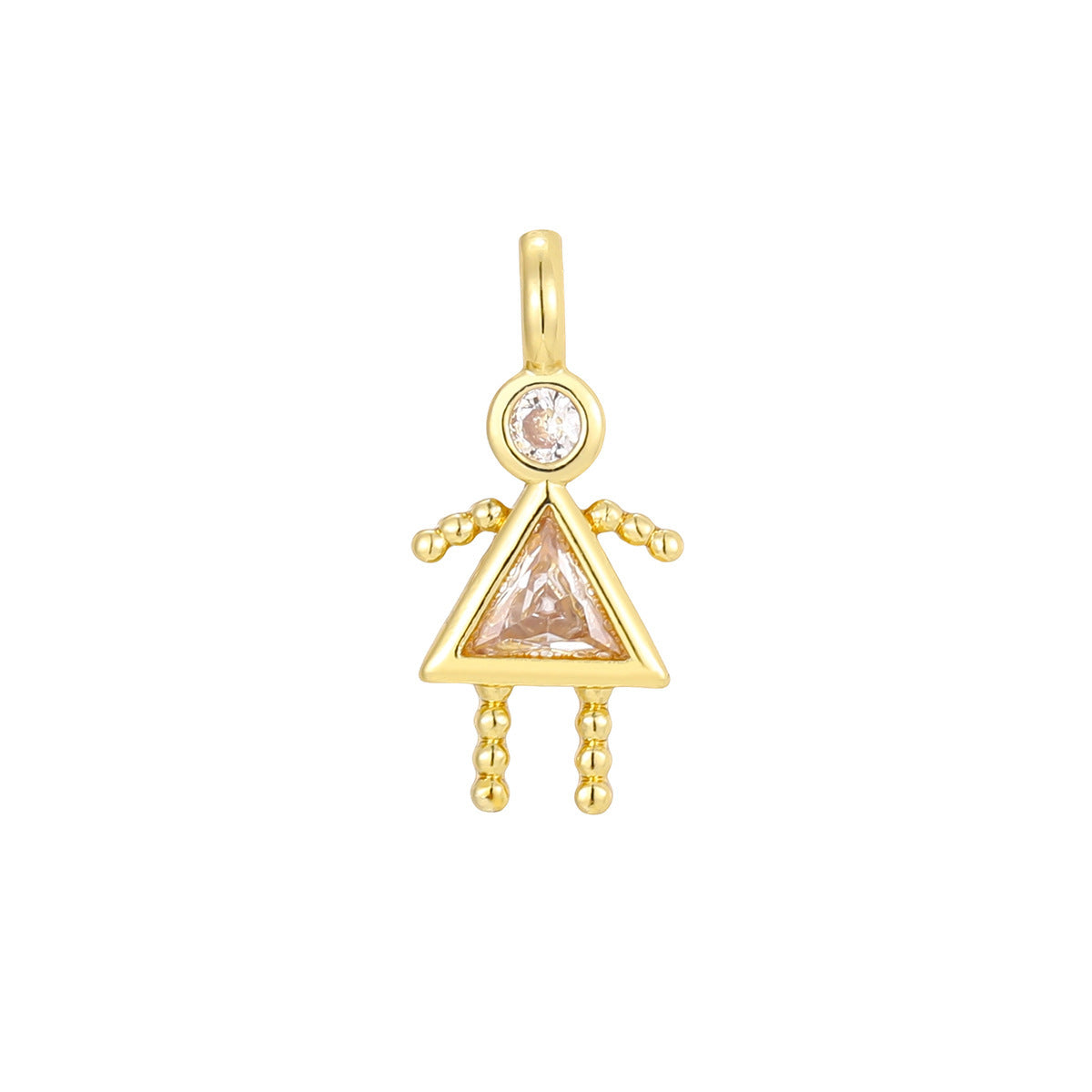 Boys Color Birthstone Gold Micro Inlaid Pendant