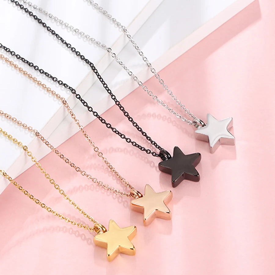 Five-pointed Star Shaped Can Open Cremains Pendant