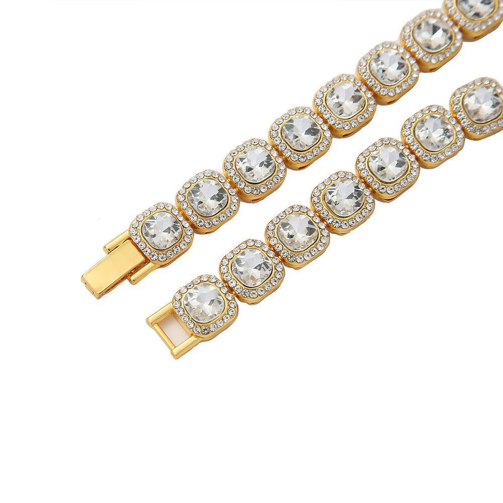 Women's & Men's Candy Diamond Alloy Cuban Link Chain Necklaces