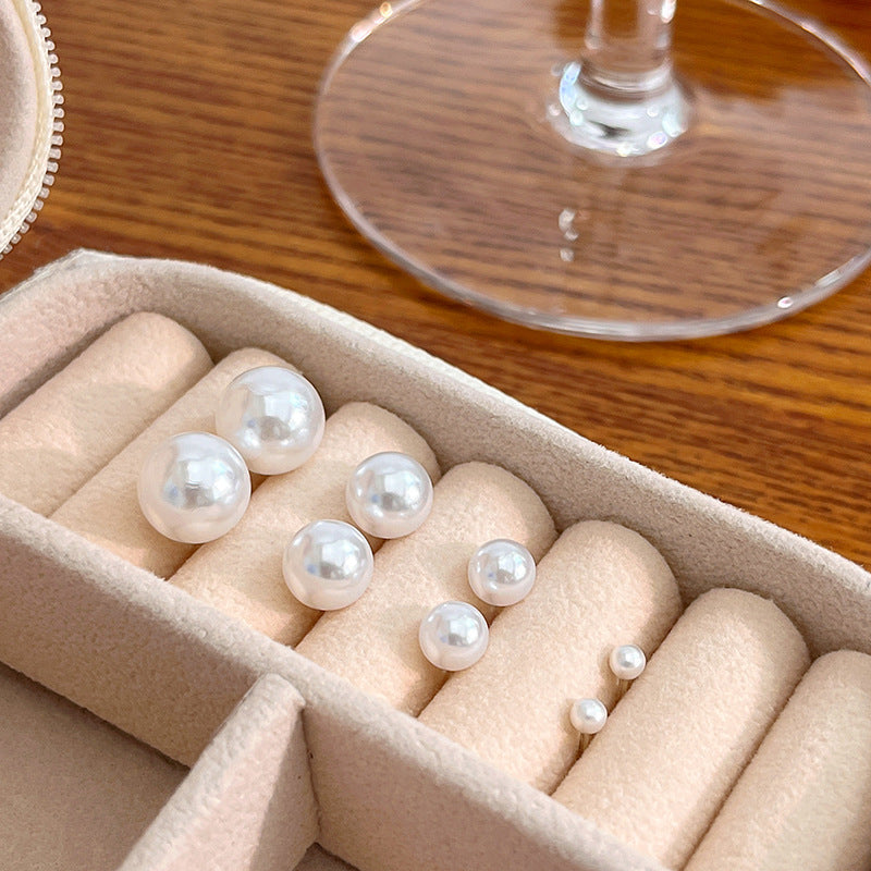 Sier Needle Korean Style Elegant Simple Pearl Fashion Stud Earrings