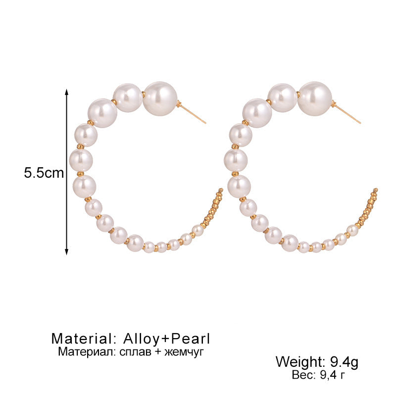 Charming Trendy Irregular Geometric Pearl Eardrop Earrings