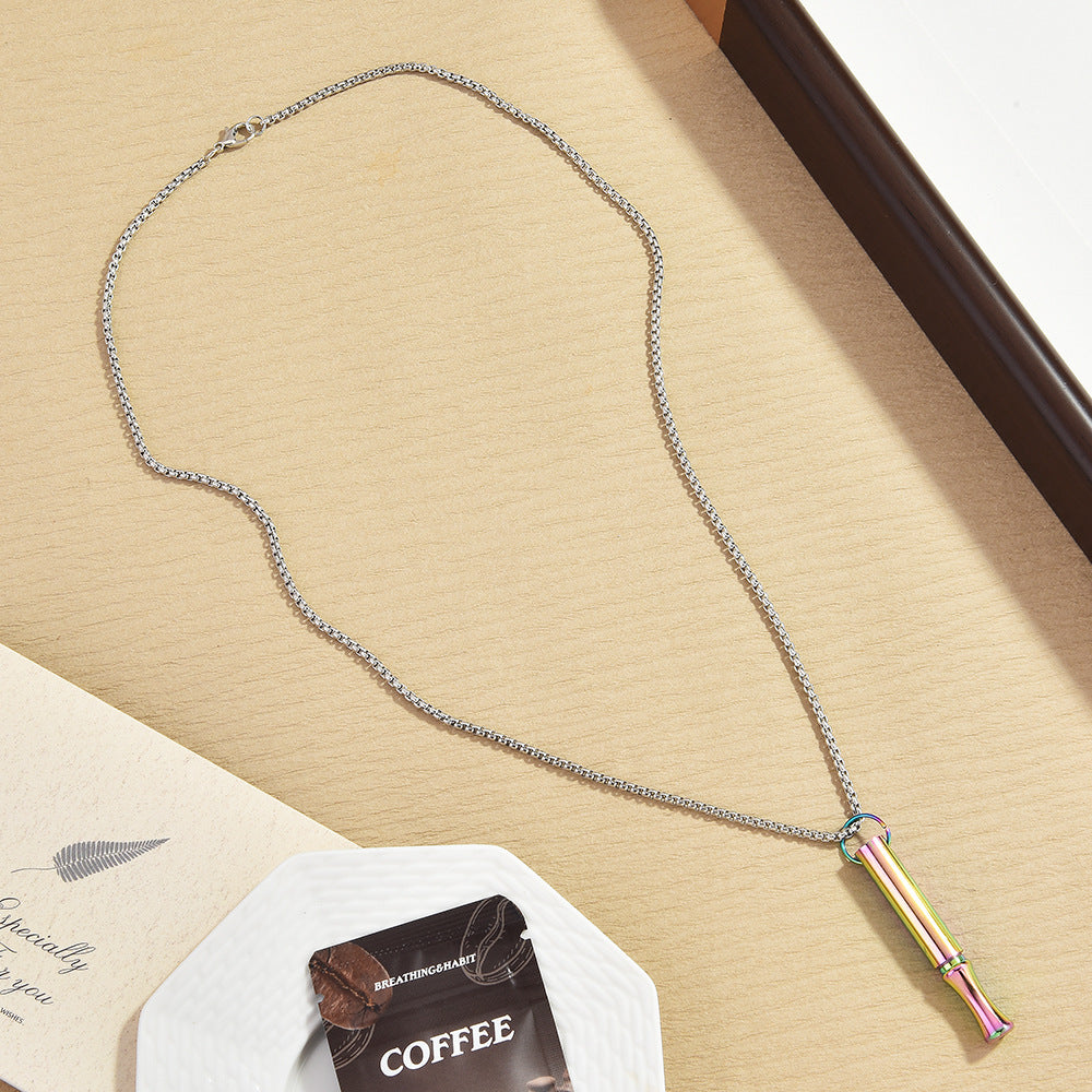 Titanium Steel Detachable Breathing Smoking Cessation Affordable Luxury Fashion Clavicle Pendant