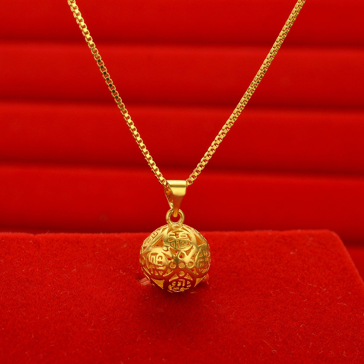 Women's Style Gold Shop Alluvial Love Abacus Lucky Bag Necklaces