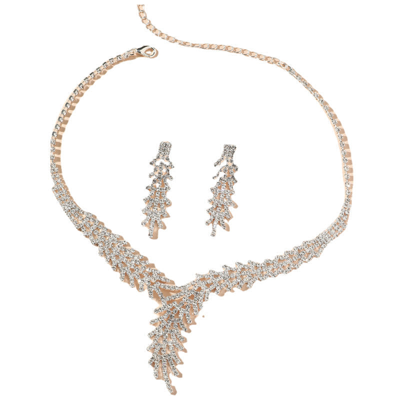Super Beautiful Suite Rhinestone Shiny Ear Wedding Party Two-piece Dress Earrings