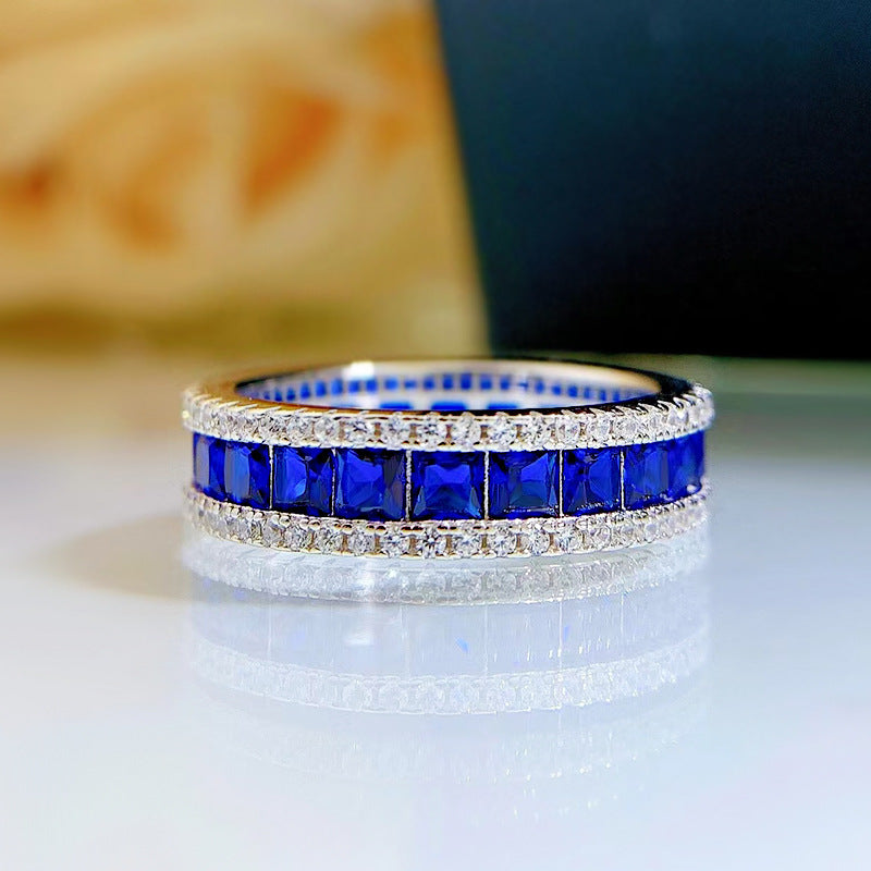 Inlaid Princess Square Exquisite Full Diamond Rings