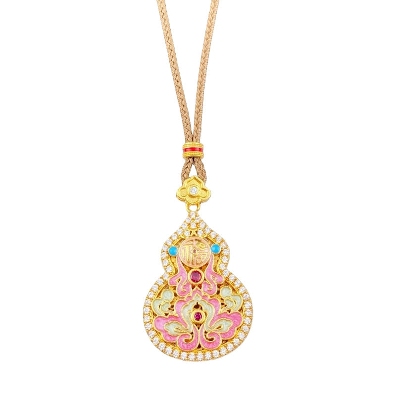 Shop Alluvial Diamond Enamel Calabash Pendent High-grade Sweater Chain Female Pendant