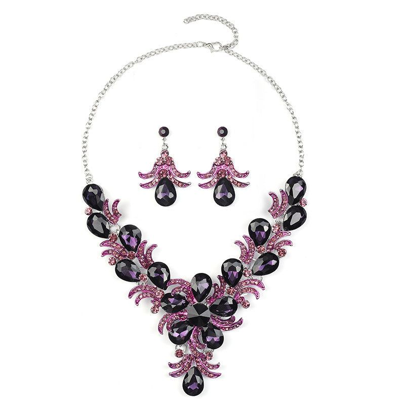 Bridal Female Wedding Suit Diamond Alloy Necklaces