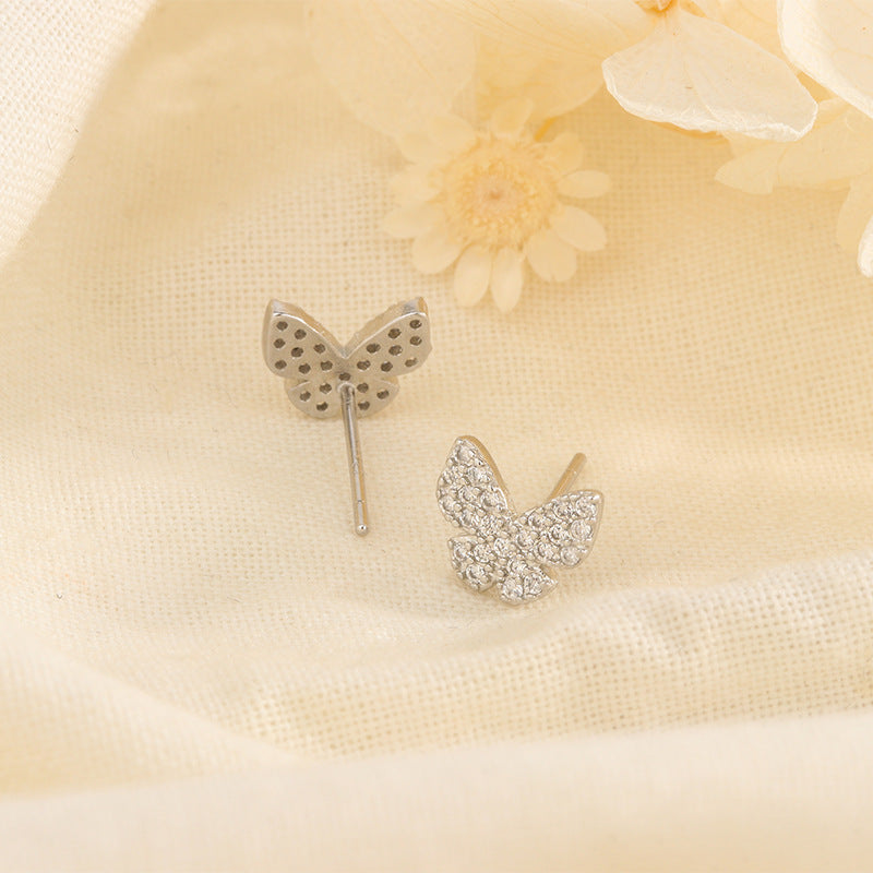 Women's Butterfly Design High-grade Light Luxury Delicate Stud Earrings