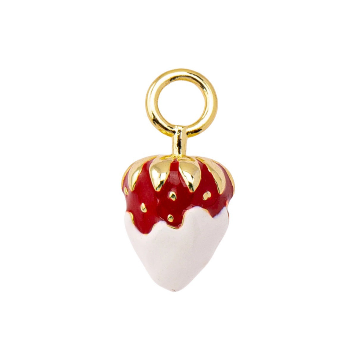 Cartoon Series Small Fruit Dripping Oil Painted Color Gold Pendant