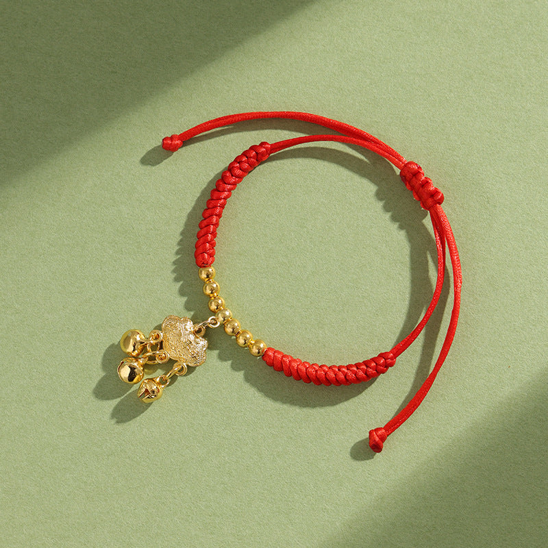 Dragon Boat Festival Hand-woven Fu Lock Red Rope Bracelets
