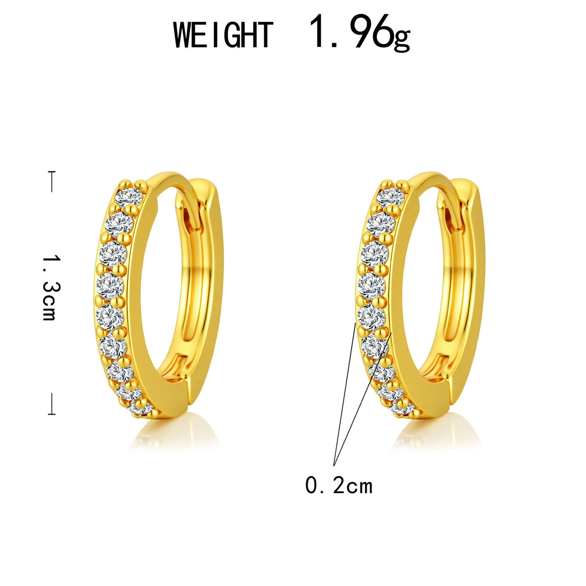 Circle Diamond Zircon Light Luxury Ear Stud Earrings