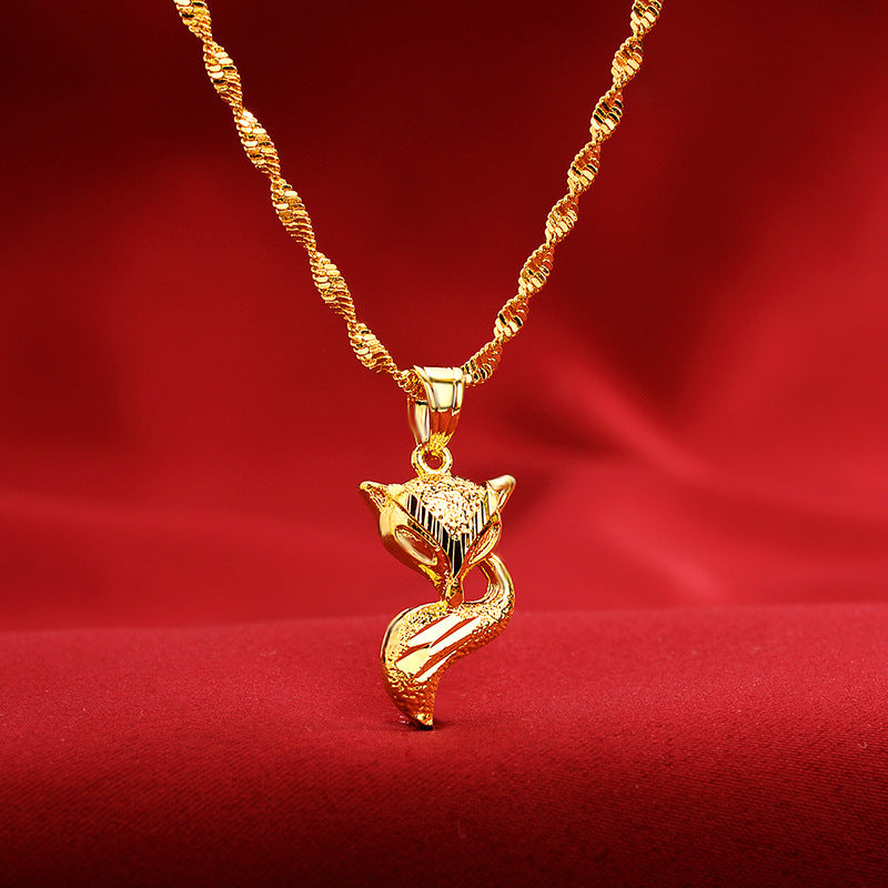 Women's Style Gold Shop Alluvial Love Abacus Lucky Bag Necklaces