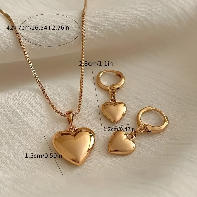 Peach Heart Suite High-grade Versatile Design Light Luxury Jewelry Set