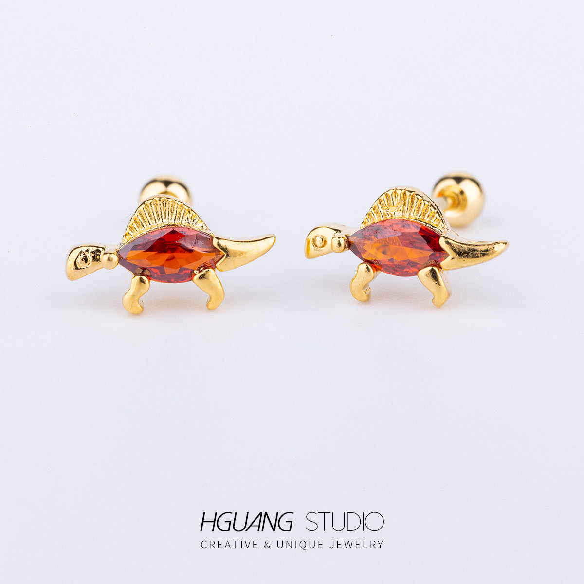 Plated Ear Bone Halloween Devil Heart-shaped Stud Earrings