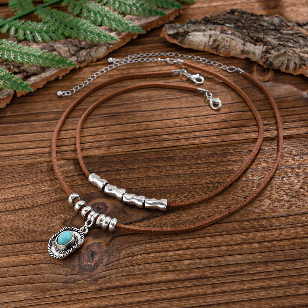 Wind Irregular Tophus Cactus Alloy Collar Pendants
