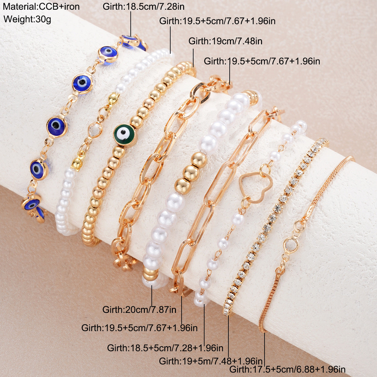 Women's Niche Devil's Eye Zircon Pearl Fashion Bracelet