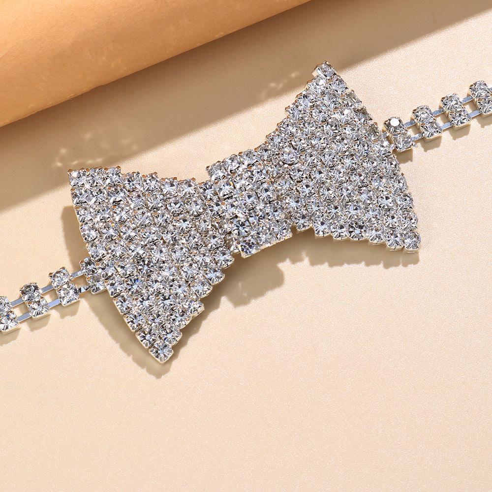 Rhinestone Bow Fashion Tie Sexy Nightclub Necklaces