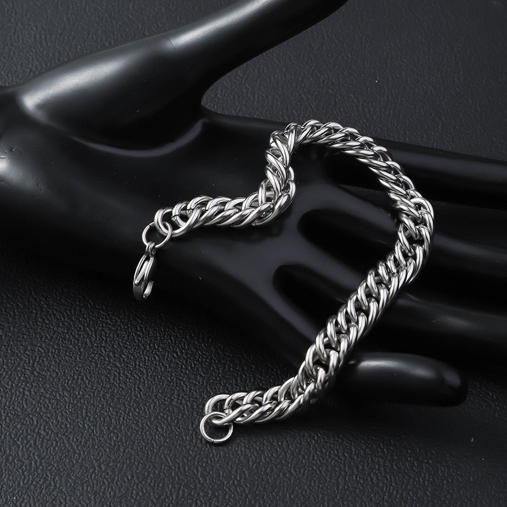 Type Cuban Link Chain Polished Punk Hand Accessory Bracelet