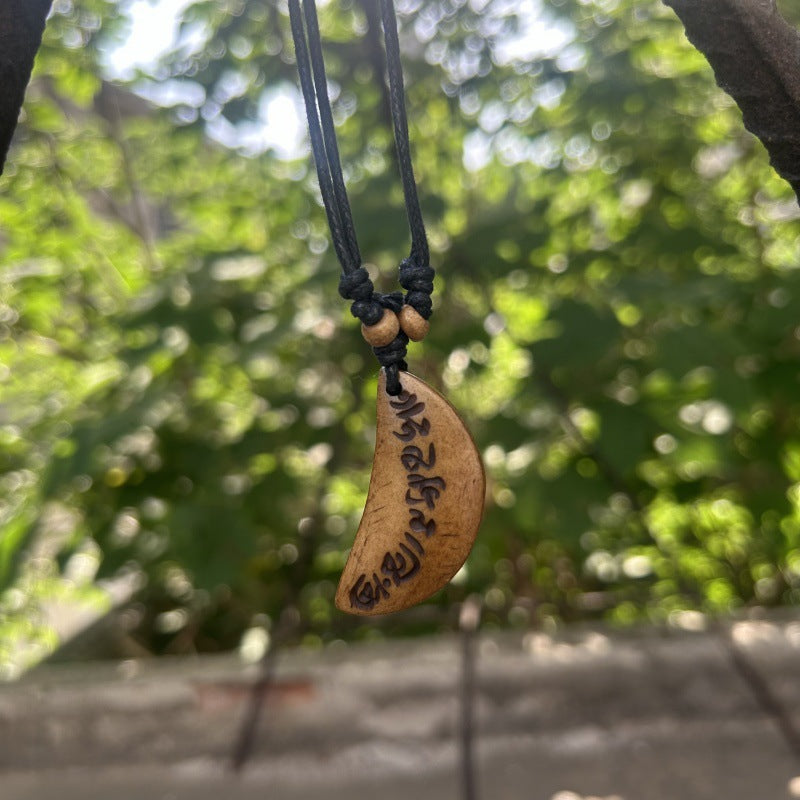 Nepal Yak Bone Hand Carved Six Pendant