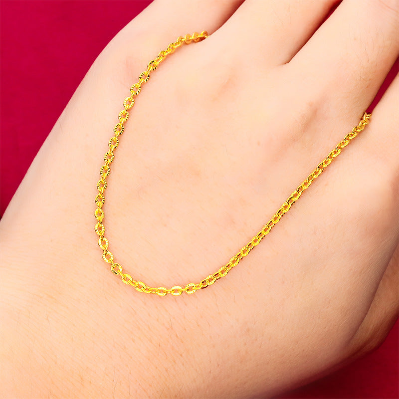 Women's Vietnam Placer Gold Chunky Chain Long Necklace