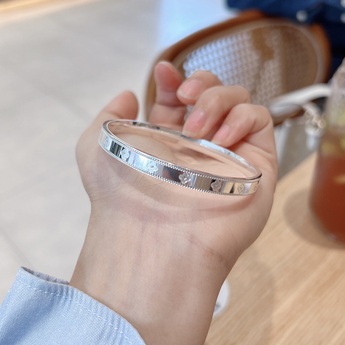 Solid Sier Simple Style Design Versatile Sense Gifts For Bracelet